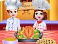 Παιχνίδι Chef Twins Μαγείρεμα δείπνου των Ευχαριστιών  σε απευθείας σύνδεση
