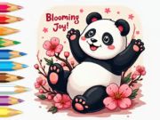 Παιχνίδι Βιβλίο ζωγραφικής: Little Panda Cherry Blossoms  σε απευθείας σύνδεση