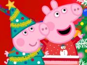 Παιχνίδι Παζλ: Peppa Pig Χριστουγεννιάτικη προετοιμασία  σε απευθείας σύνδεση
