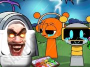 Παιχνίδι Τουαλέτα Sprunki Castle Panic Skibidi  σε απευθείας σύνδεση