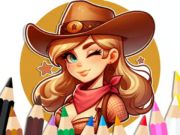 Παιχνίδι Βιβλίο χρωματισμού: Cowgirl  σε απευθείας σύνδεση