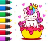 Παιχνίδι Βιβλίο ζωγραφικής: Unicorn Cupcake  σε απευθείας σύνδεση