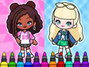 Παιχνίδι Βιβλίο χρωματισμού: Aha World Sporty Girl  σε απευθείας σύνδεση
