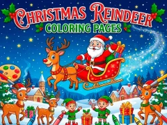 Christmas Reindeer Coloring Pages — δωρεάν online παιχνίδι