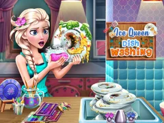 Ice Queen Dish Washing — δωρεάν online παιχνίδι