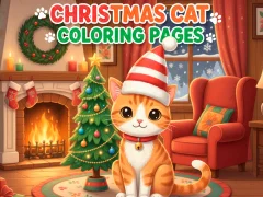 Christmas Cat Coloring Pages — δωρεάν online παιχνίδι
