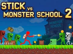Stick vs Monster School 2 — δωρεάν online παιχνίδι