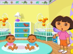 Dora the Explorer Dora's Playtime with the Twins — δωρεάν online παιχνίδι