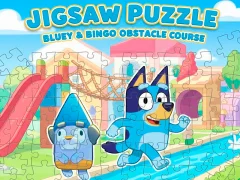 Jigsaw Puzzle: Bluey & Bingo Obstacle Course — δωρεάν online παιχνίδι