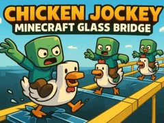 Chicken Jockey: Minecraft Glass Bridge — δωρεάν online παιχνίδι