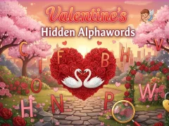 Valentine's Hidden Alphawords — δωρεάν online παιχνίδι
