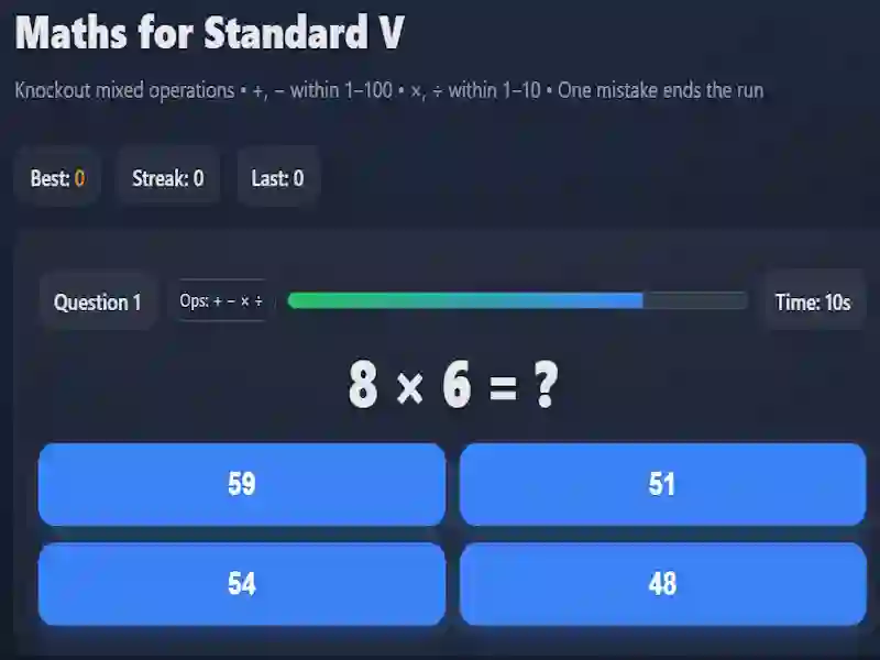 Maths for Standard V — δωρεάν online παιχνίδι