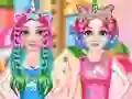 Princesses Rainbow Unicorn Hair Salon — δωρεάν online παιχνίδι