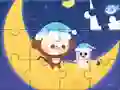 Jigsaw Puzzle: Monkey With Moon — δωρεάν online παιχνίδι
