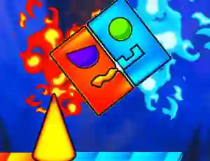 Fire And Water Geometry Dash — δωρεάν online παιχνίδι