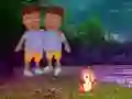 Twins Escape From Night Forest — δωρεάν online παιχνίδι
