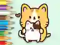 Coloring Book: Hugging Cat — δωρεάν online παιχνίδι