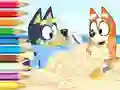 Coloring Book: Bluey On The Beach — δωρεάν online παιχνίδι
