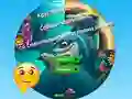 Round Jigsaw Puzzle Collect Pictures of Funny Ocean Inhabitants — δωρεάν online παιχνίδι