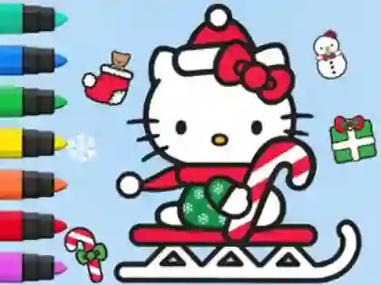 Coloring Book: Hello Kitty Christmas — δωρεάν online παιχνίδι