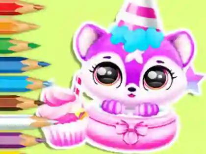 Coloring Book: Baby Fluff's Birthday — δωρεάν online παιχνίδι