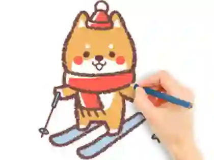 Coloring Book: Skiing Puppy — δωρεάν online παιχνίδι