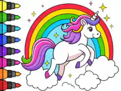 Coloring Book: Magical Unicorn — δωρεάν online παιχνίδι