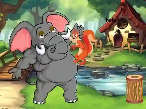 Squirrel Trapped To Giant Elephant — δωρεάν online παιχνίδι