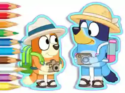 Coloring Book: Bluey Camping — δωρεάν online παιχνίδι