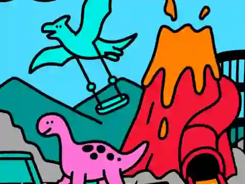 Color By Code Dino Park — δωρεάν online παιχνίδι