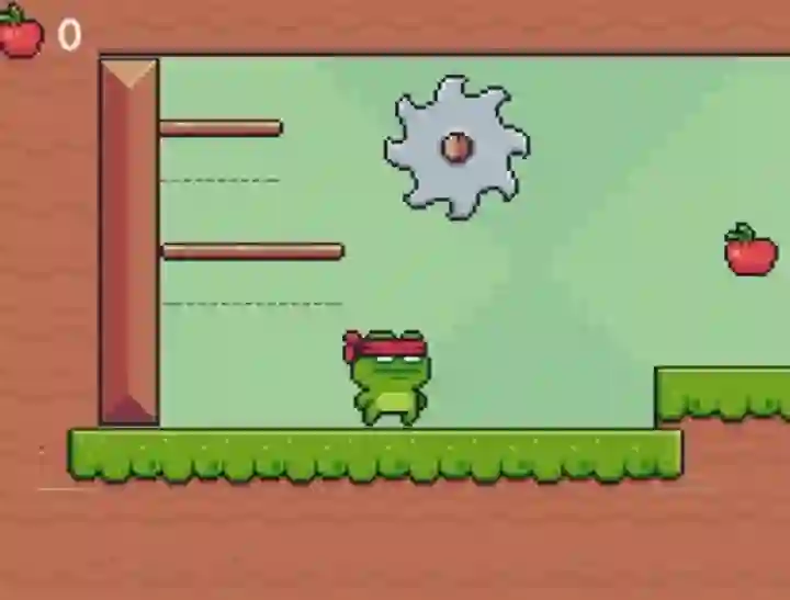 Green Ninja Collects Apples — δωρεάν online παιχνίδι