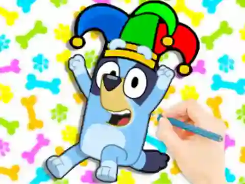Coloring Book: Clown Bluey — δωρεάν online παιχνίδι