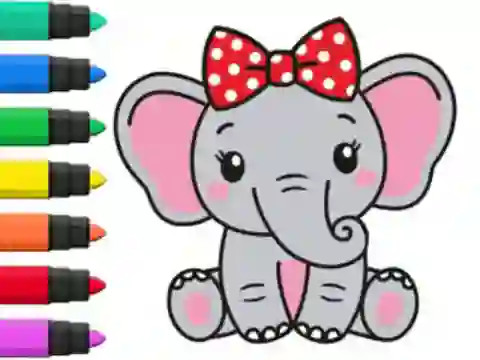 Coloring Book: Elephant — δωρεάν online παιχνίδι