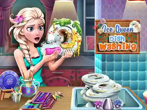 Ice Queen Dish Washing — δωρεάν online παιχνίδι