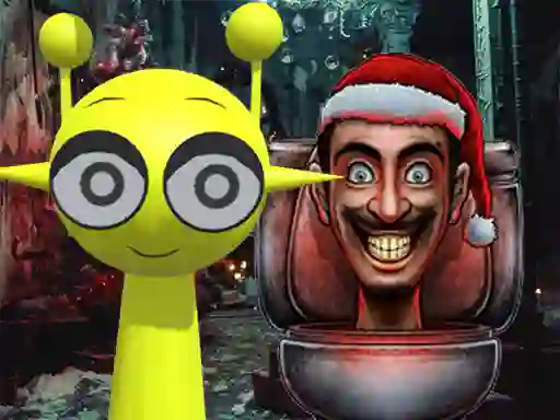 Sprunki in Backrooms Christmas Skibidi — δωρεάν online παιχνίδι