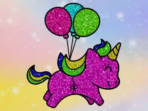 Coloring Book Glittered Unicorns — δωρεάν online παιχνίδι