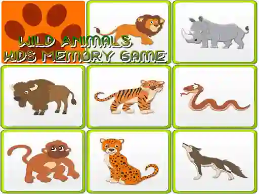 Wild Animals Kids Memory game — δωρεάν online παιχνίδι
