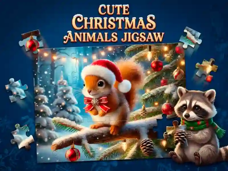 Cute Christmas Animals Jigsaw — δωρεάν online παιχνίδι