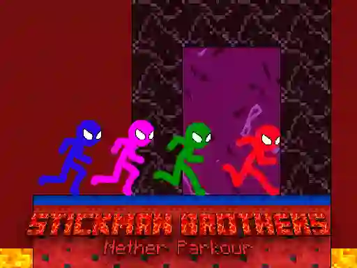 Stickman Brothers Nether Parkour — δωρεάν online παιχνίδι