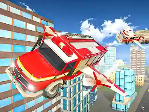 Flying Fire Truck Driving Sim — δωρεάν online παιχνίδι