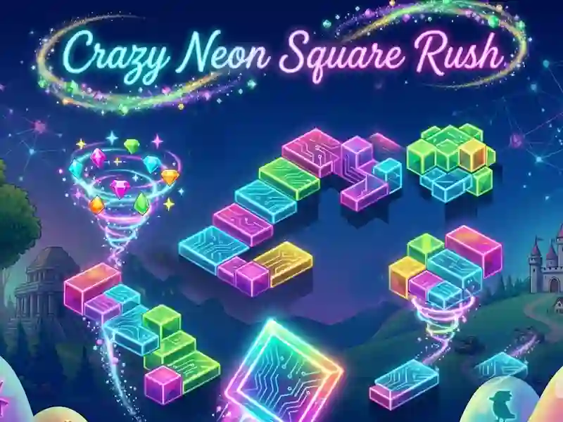 Crazy Neon Square Rush — δωρεάν online παιχνίδι