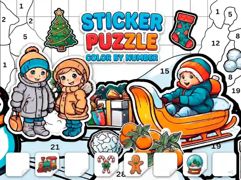 Sticker Book Puzzle: Color By Number — δωρεάν online παιχνίδι