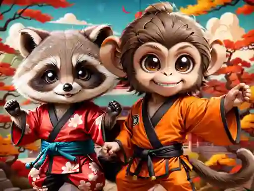 Kung-Fu Little Animals — δωρεάν online παιχνίδι