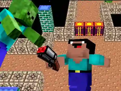 Space Adventure: Noobiks Battle vs Zombies — δωρεάν online παιχνίδι