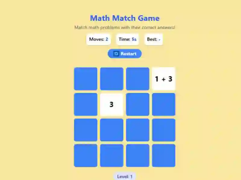 Math Match Game — δωρεάν online παιχνίδι
