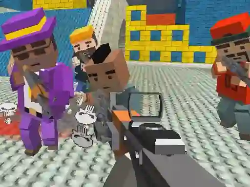 GunGame shooting warfare: blocky gangster — δωρεάν online παιχνίδι