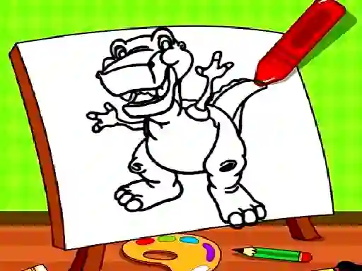 Easy Kids Coloring Dinosaur — δωρεάν online παιχνίδι