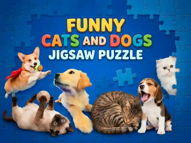 Funny Cats And Dogs Jigsaw Puzzle — δωρεάν online παιχνίδι