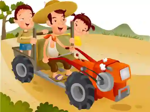 Cartoon Tractor Puzzle — δωρεάν online παιχνίδι