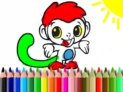 Back To School: Monkey Coloring — δωρεάν online παιχνίδι